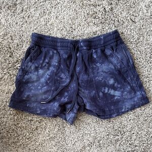 Athleta Navy Tie-Dye Athletic Shorts